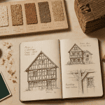 colombage maison bureau artisan croquis bois