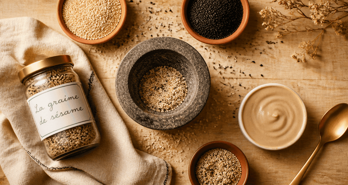 comment consommer les graines de sesame mortier bols tahini gomasio
