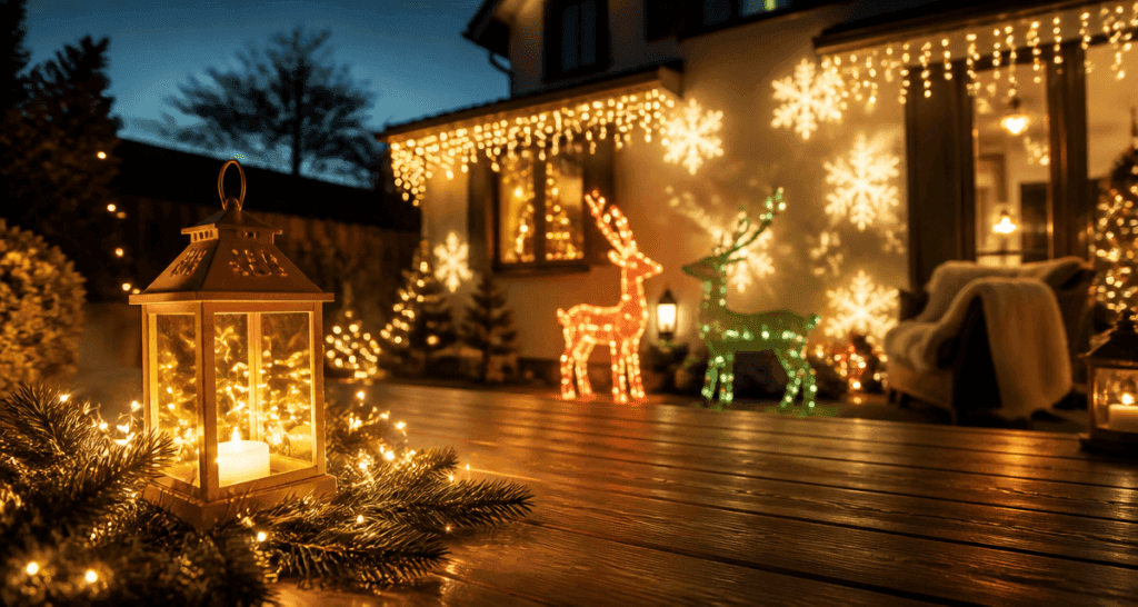 decoration noel exterieur jardin terrasse lanterne