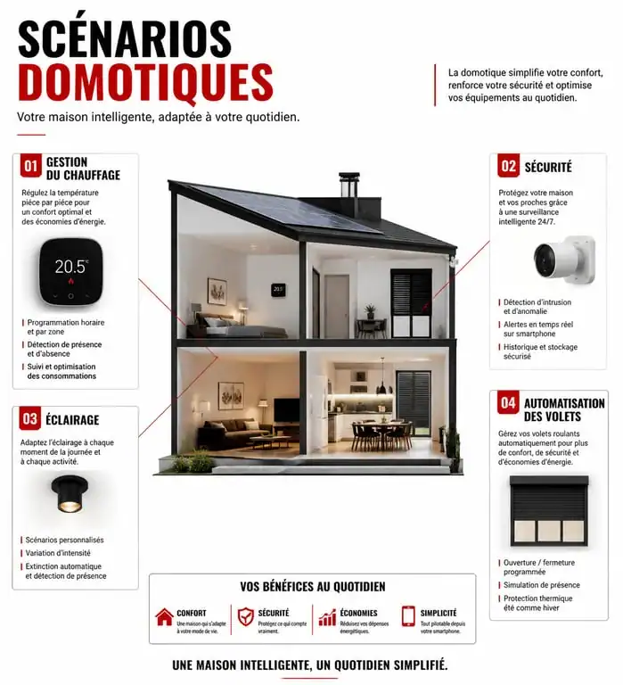 Exemples de scénarios domotiques pour la maison intelligente