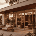 maison mur rideau façade vitrée aluminium bois