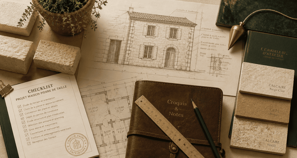 Maison pierre de taille plans et échantillons