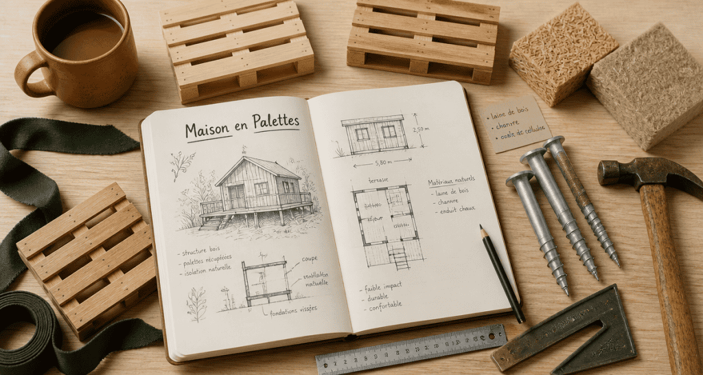 maison en palettes plans outils isolants