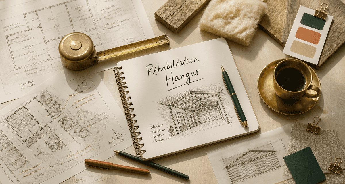 Plans et outils pour hangar aménagé en maison