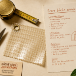 serre bache armée 220 microns et outils de jardinage