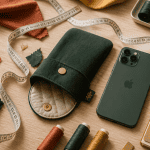 tuto pochette en tissu pour téléphone portable sur table couture
