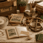 Vide maison 17 objets anciens sur table