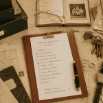 Vider maison après décès checklist sur table