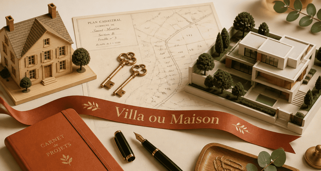 villa maison clés plan cadastral