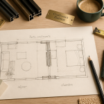 plan coulissant habitat sur bureau architecte