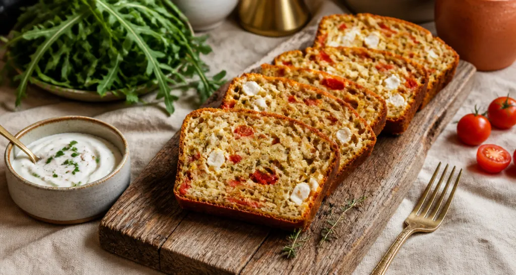 cake poivron chevre tranche herbes