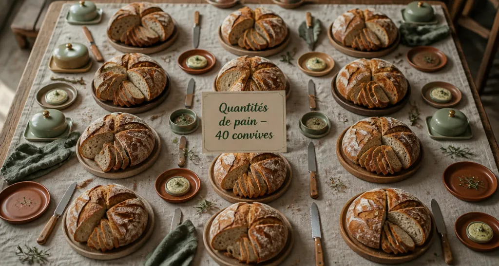 combien de boule de pain pour 40 personnes sur une grande table