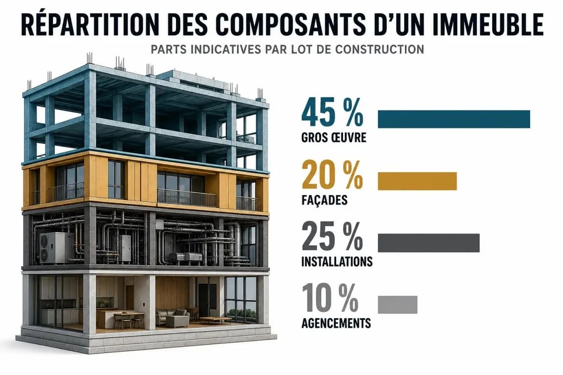 Tableau de décomposition d'un immeuble par composant pour l'amortissement comptable