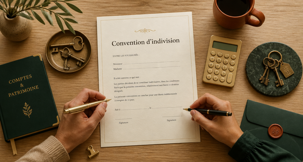 indivision et divorce signature convention