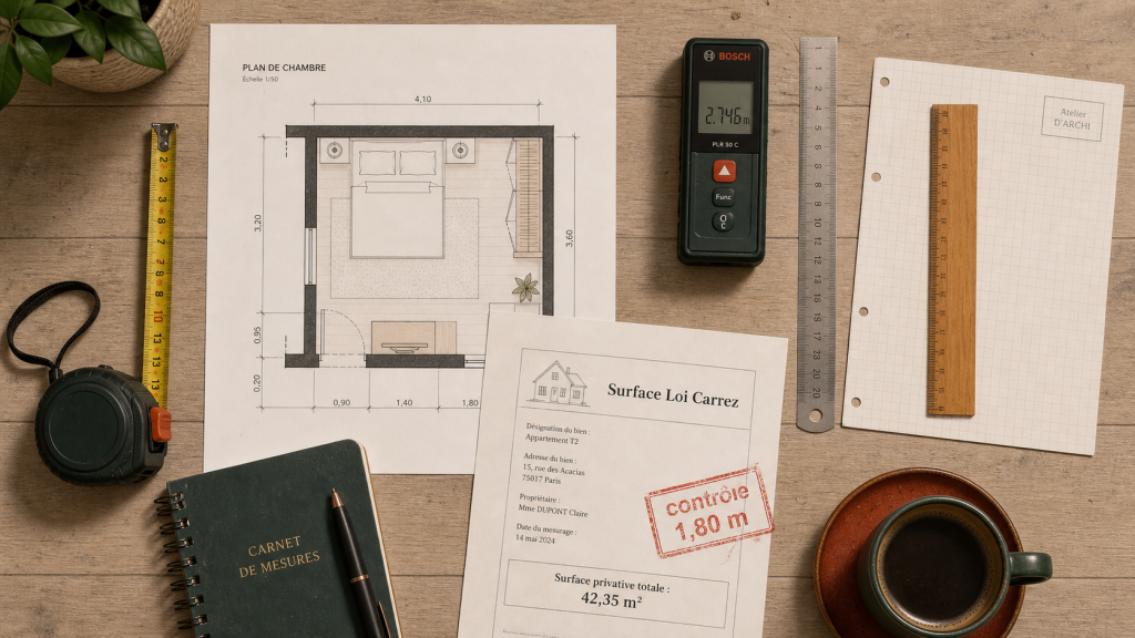 Surface chambre loi carrez : hauteur 1,80 m et erreurs de mesurage