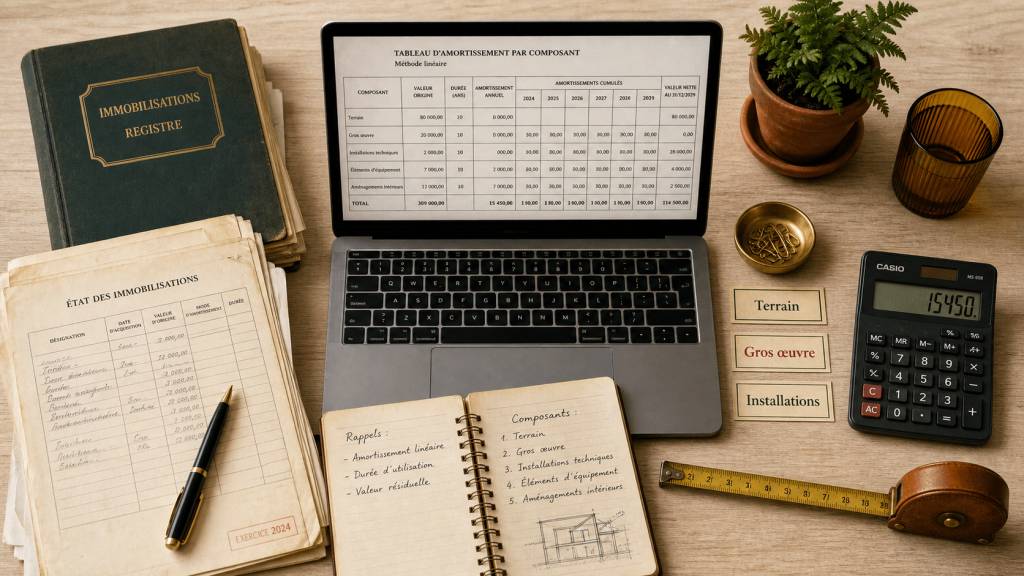 Tableau décomposition immeuble par composant pour calcul amortissement