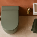 toilette coloré moderne vert et terracotta