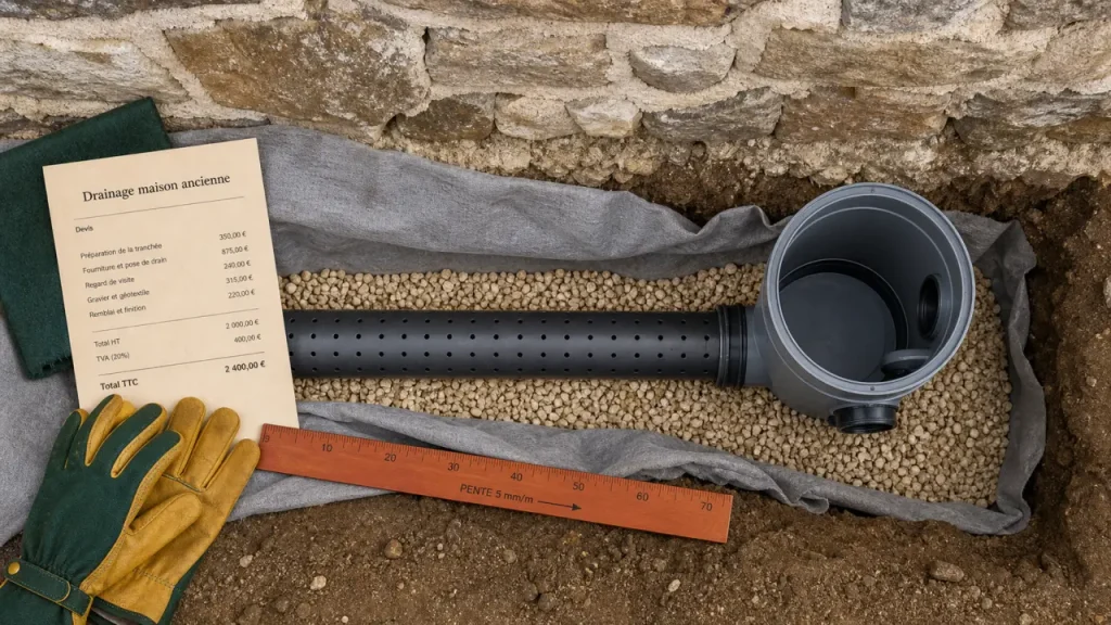 Drainage maison ancienne prix : coûts du devis
