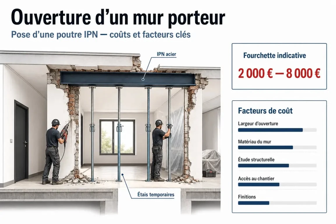 Mur porteur IPN prix : fourchettes de budget et facteurs de coût