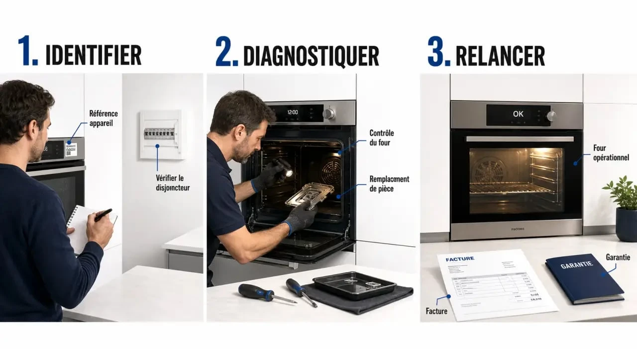 Réparation four encastrable : diagnostic, intervention d’un réparateur et remise en service