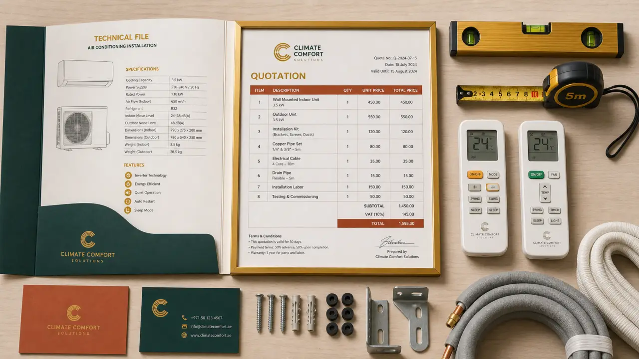 Prix climatisation maison 100m2 : devis et kit de clim sur table
