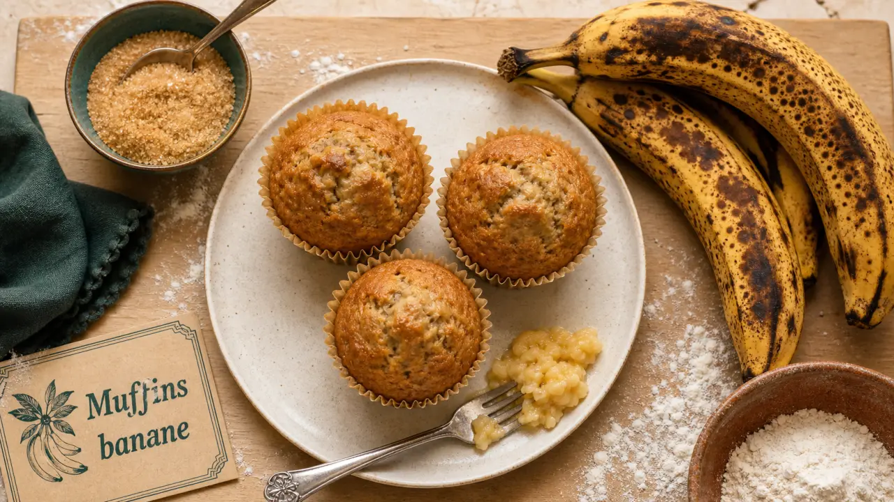 Recette muffin banane moelleux au cœur fondant