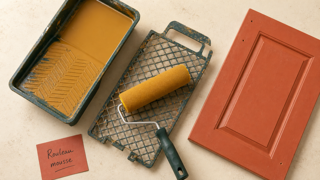Rouleau en mousse pour quelle peinture : vernis, acrylique, glycéro sur bac et grille