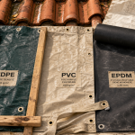 Toiture en bâche EPDM, PVC ou PEHD sur chantier de toiture