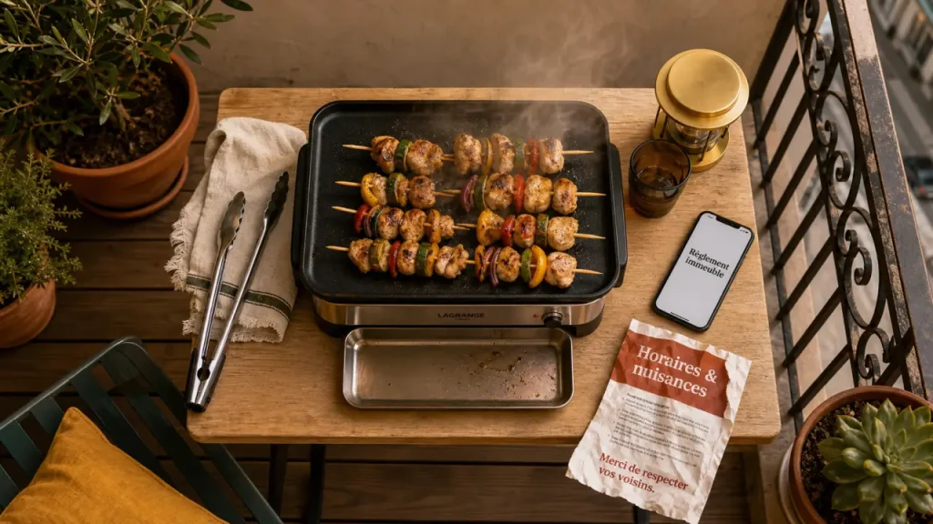 Barbecue balcon sur plancha : règlement de la copropriété