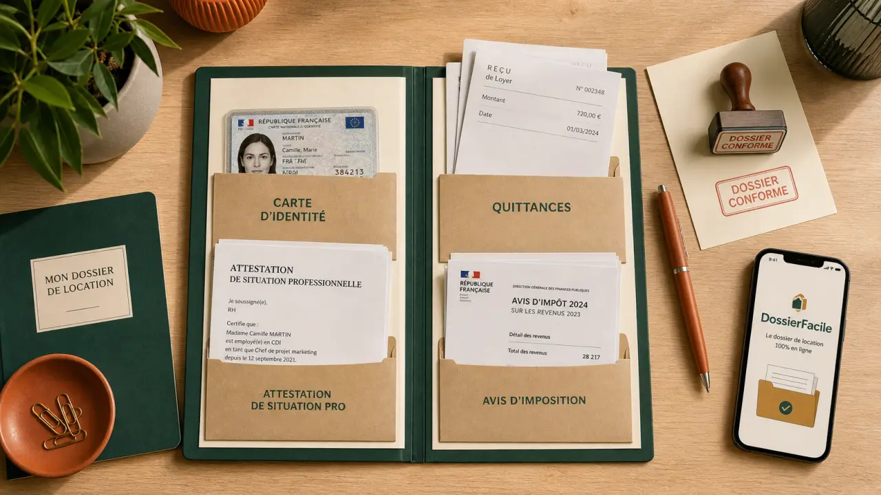 Documents à fournir location : dossier conforme avec carte d’identité, quittances, avis d’imposition
