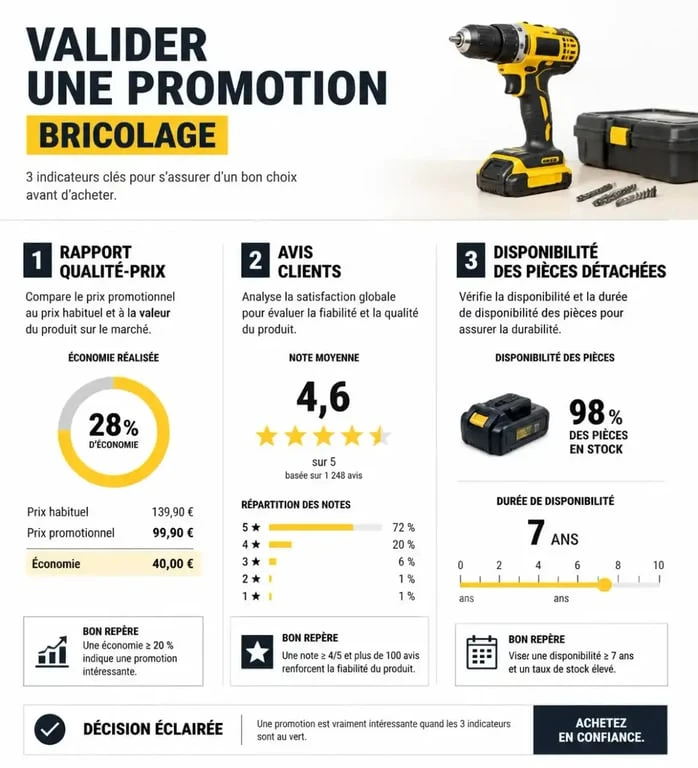 Infographie sur les bons plans bricolage : comment identifier une vraie promotion