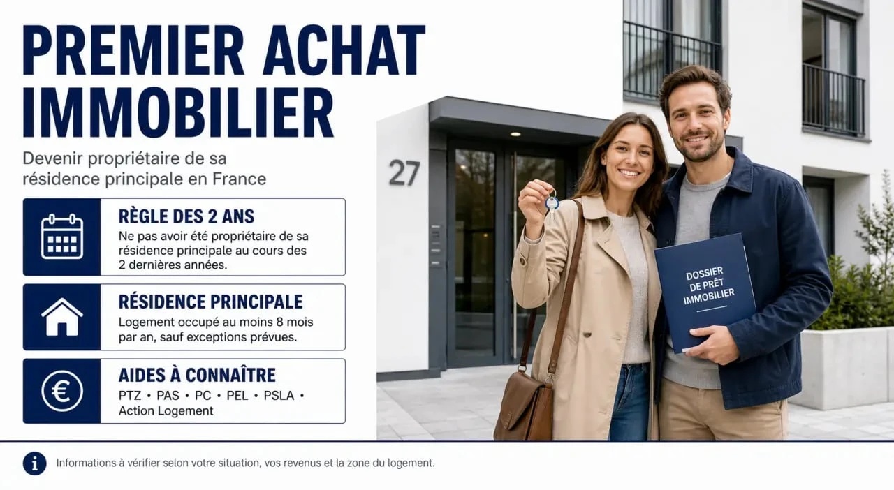 Primo accédants : définition, règle des 2 ans et aides au premier achat immobilier