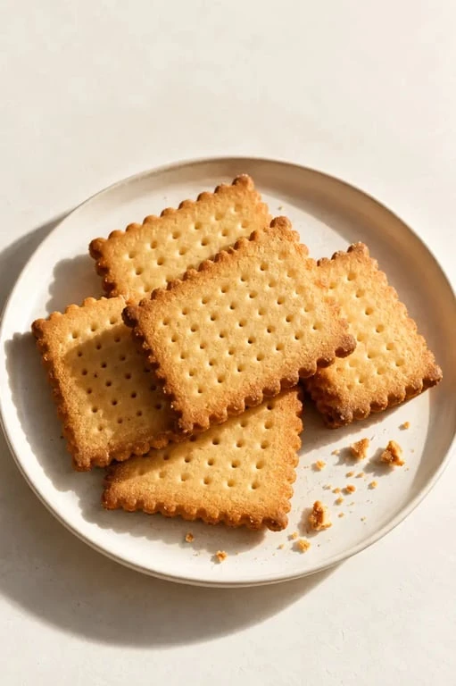 Petit beurre recettes maison, biscuits dorés et croustillants sur une assiette
