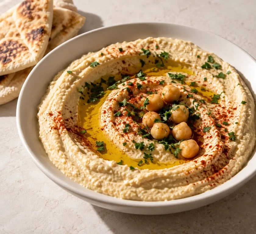 Recette de cuisine libanaise : houmous crémeux au tahini et à l’huile d’olive