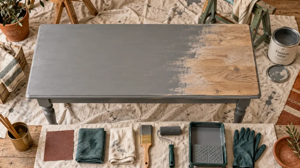 Peindre une table en bois : la préparation qui garantit un résultat durable