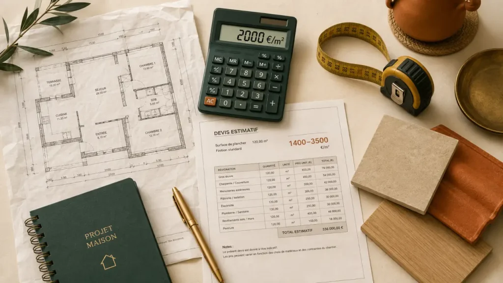 Prix maison neuve m2 : tarif au m² 1400 à 3500