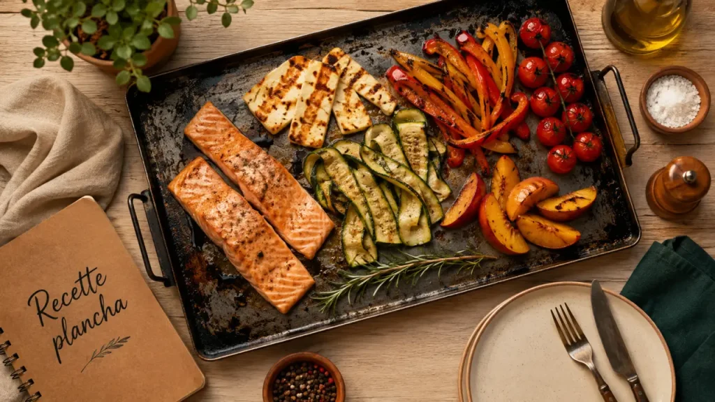 Recette plancha d’été : saumon, légumes croquants et cuisson à 200°C sans stress
