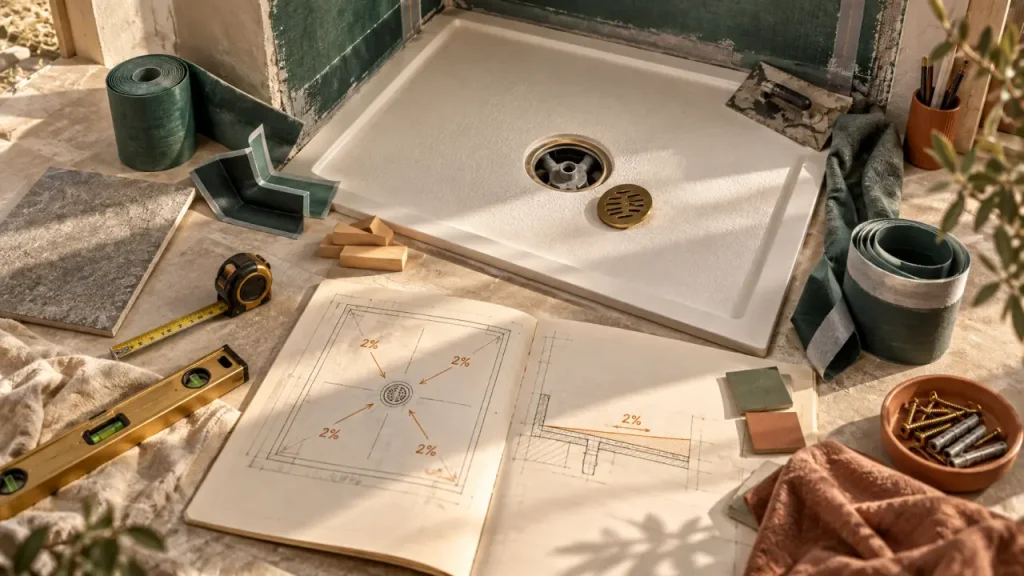 Remplacer une baignoire par une douche italienne : receveur extra-plat en rénovation