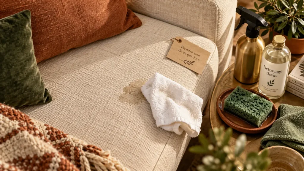 Nettoyer un canapé en tissu sans l’abîmer : la méthode anti-auréoles