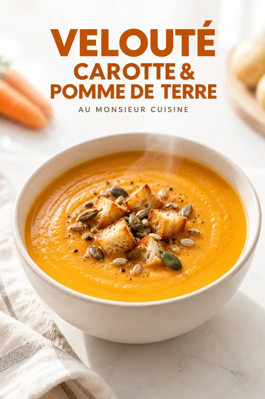 Recette Monsieur Cuisine de velouté carotte-pomme de terre avec croûtons